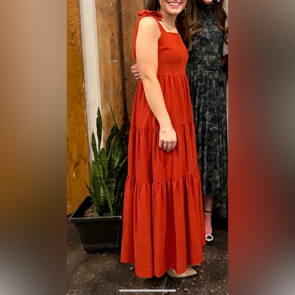 Nice Burnt Orange Tiered Maxi Dress
